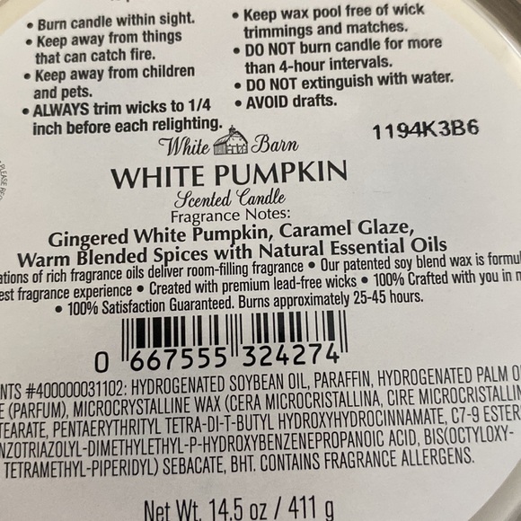 B&BW White Pumpkin 3 wick candle - Picture 4 of 4